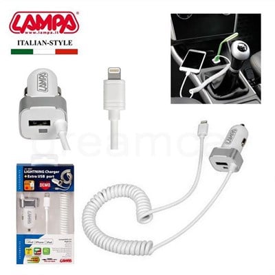 Lampa Apple İçin Hızlı Araç Şarjı+Extra USB Port 2400mA-5V 38927
