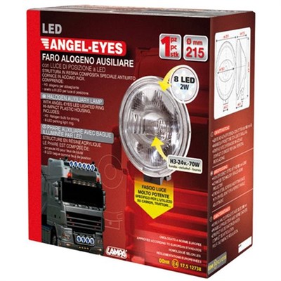 Lampa Beyaz Angel-Eyes Sürüş Farı Yuvarlak 215mm 12/24V 72205
