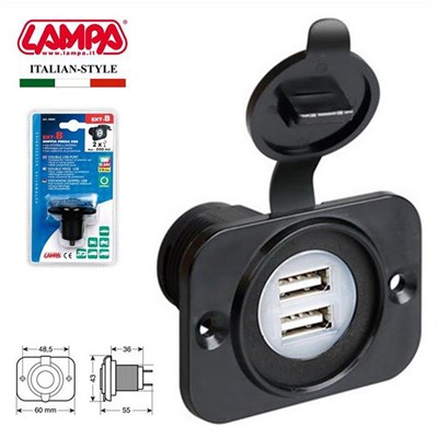 Lampa EXT-8 2li Usb Soketi Yüzeye Monte 39005