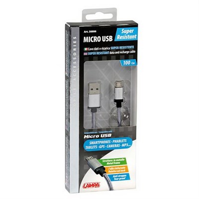 Lampa Micro USB Ekstra Güçlü Hızlı Şarj Kablosu 100 cm 38886