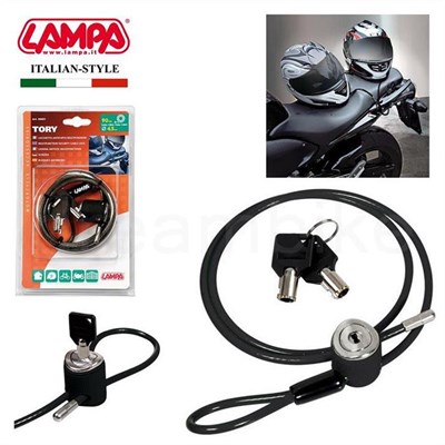 Lampa Tory Çelik Halat Güvenlik Kilidi 90cm 4,5mm 90601