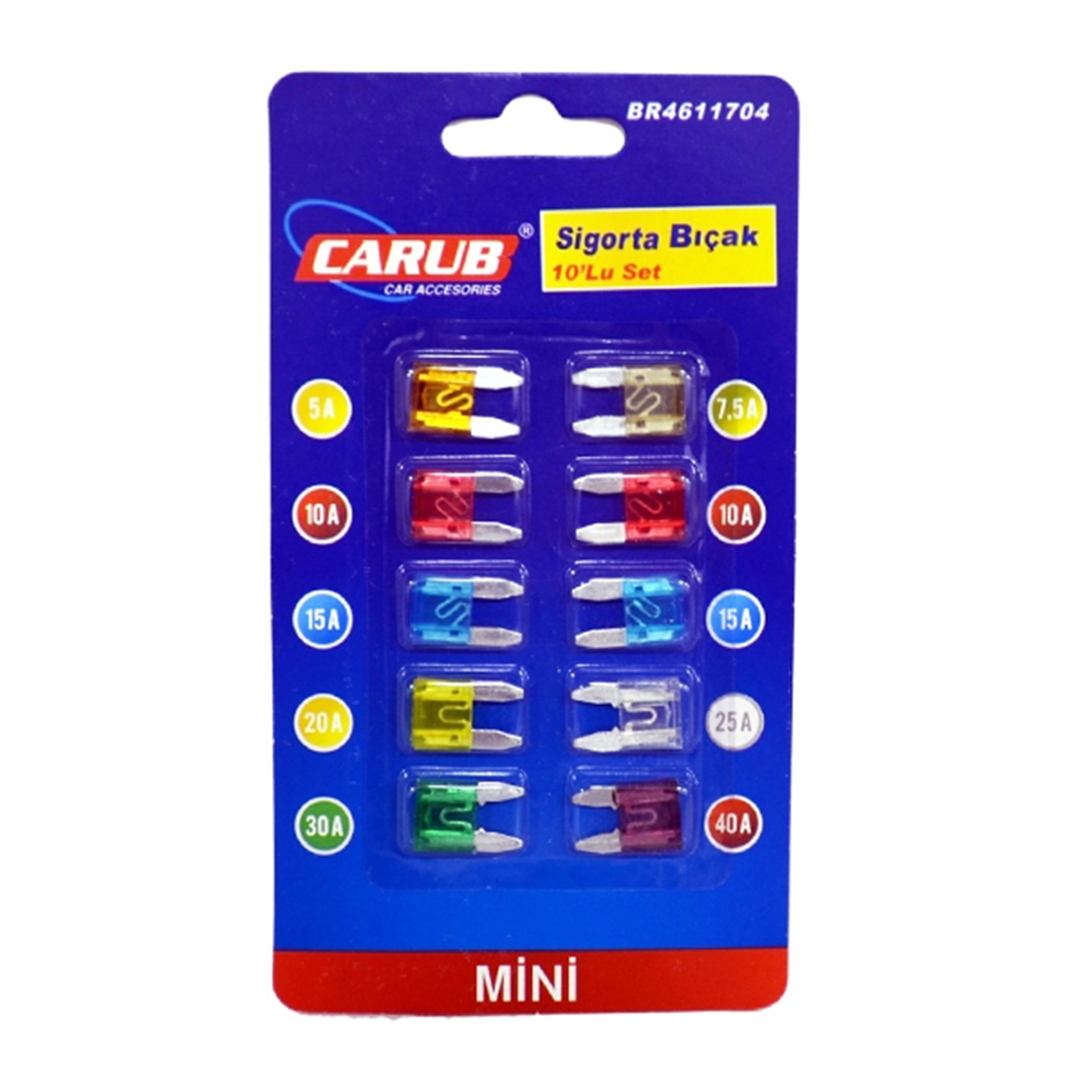 Mini Geçme Fişli Sigorta 10'lu
