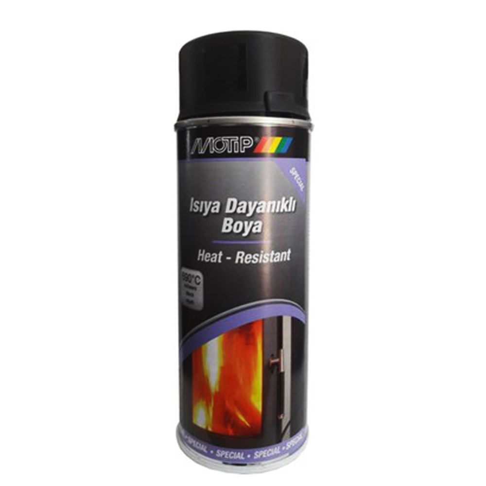 Motip 690°C Isıya Dayanıklı Siyah Boya 400 Ml. Made in Germany