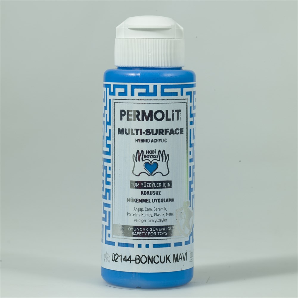 Permolit Multi-Surface Boncuk Mavi Hybrid Akrilik Hobi Boyası 120 Ml.