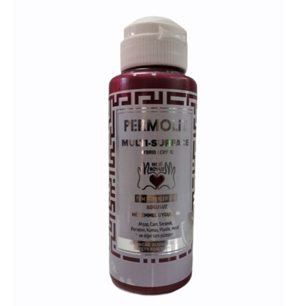 Permolit Multi-Surface Bordo Hybrid Akrilik Hobi Boyası 120 Ml.