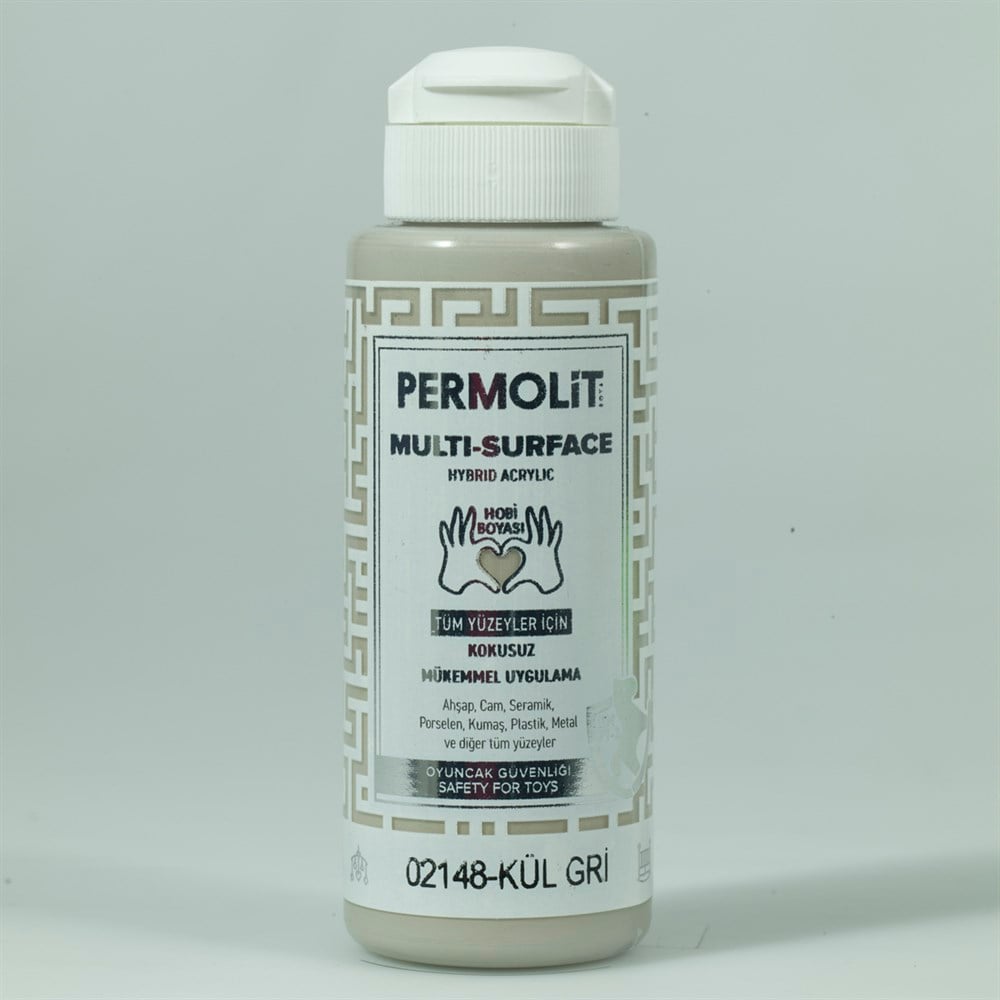 Permolit Multi-Surface Kül Gri Hybrid Akrilik Hobi Boyası 120 Ml.