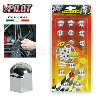 Lampa Pilot 17mm Krom Kaplı Plastik Bijon Kapağı 20 Adet 02241