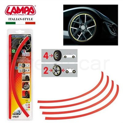 Pilot Kırmızı Jant Sticker 14-15-16 Jant İçin (4 Lastik) 30783