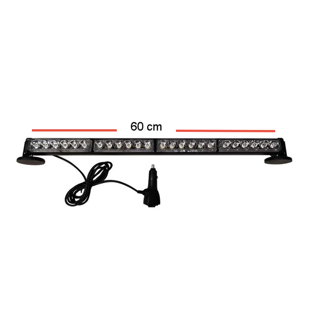 Space 4'lü Tepe Çakar Lamba Mıknatıslı 12-24v Kırmızı-Mavi 59 Cm / LAPA116