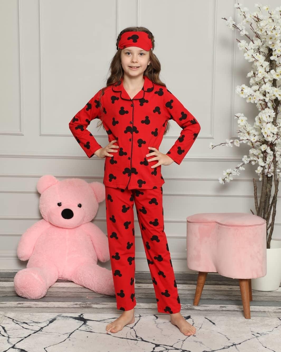 Minnie Desenli Kız Çocuk Pijama Takımı