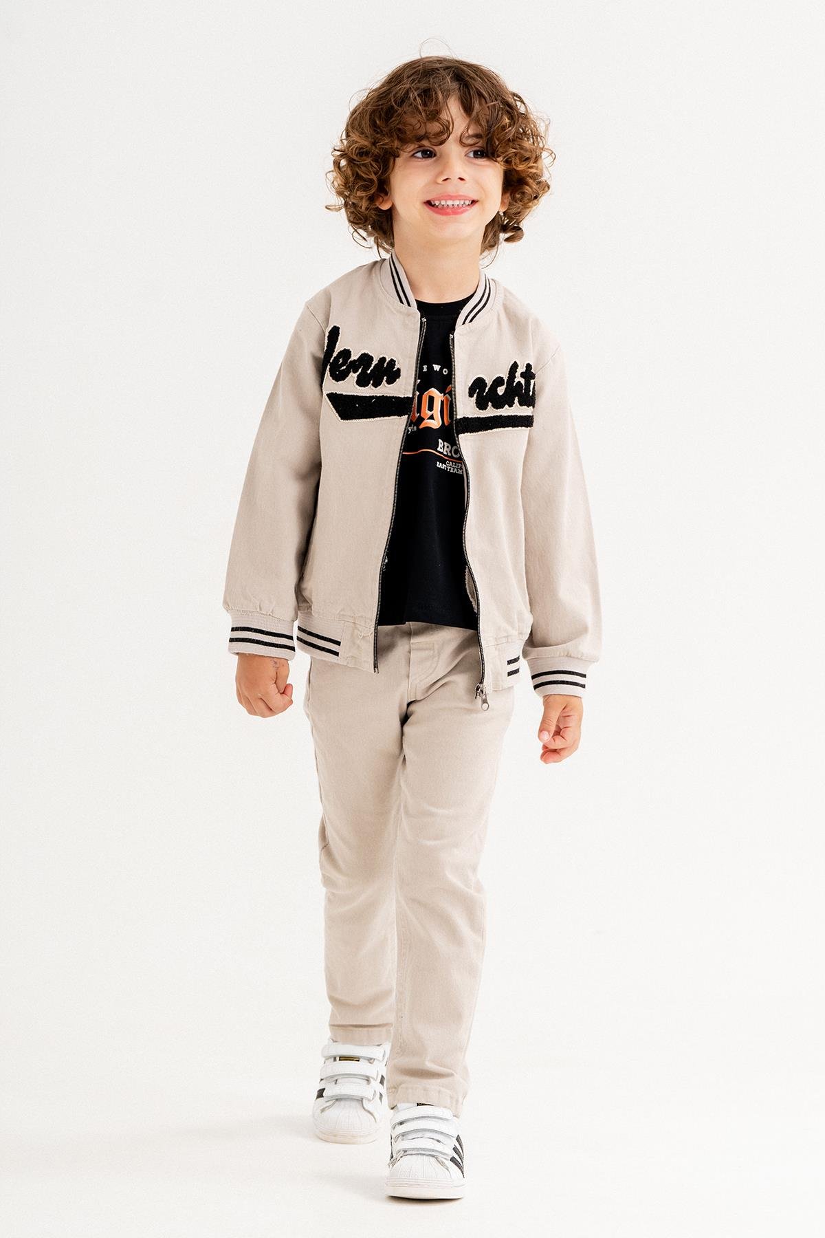 Spor  Montlu Keten Çocuk Takımı - 3 Parça