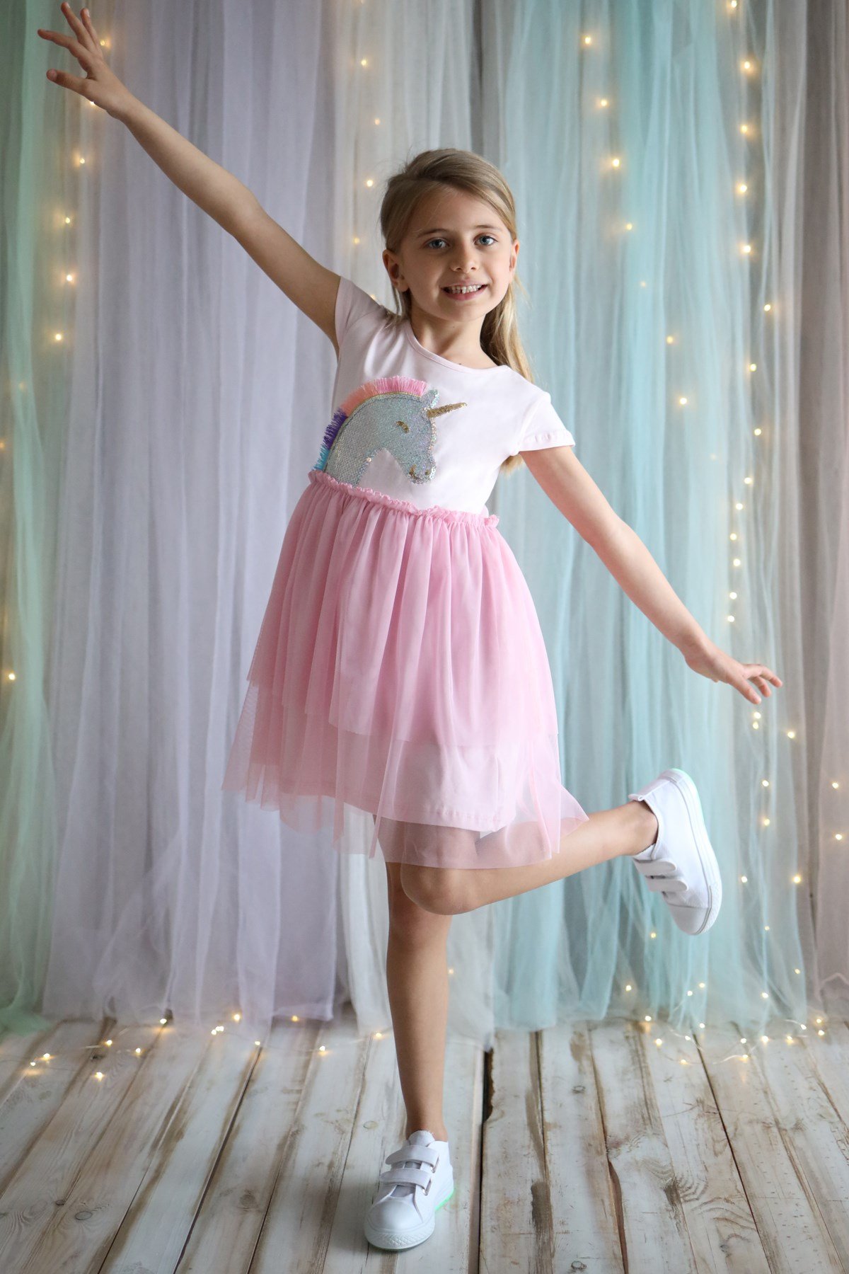 Tül Etekli Unicorn Elbise