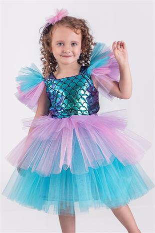 Tütü Etekli Deniz Kızı Doğum Günü Elbisesi