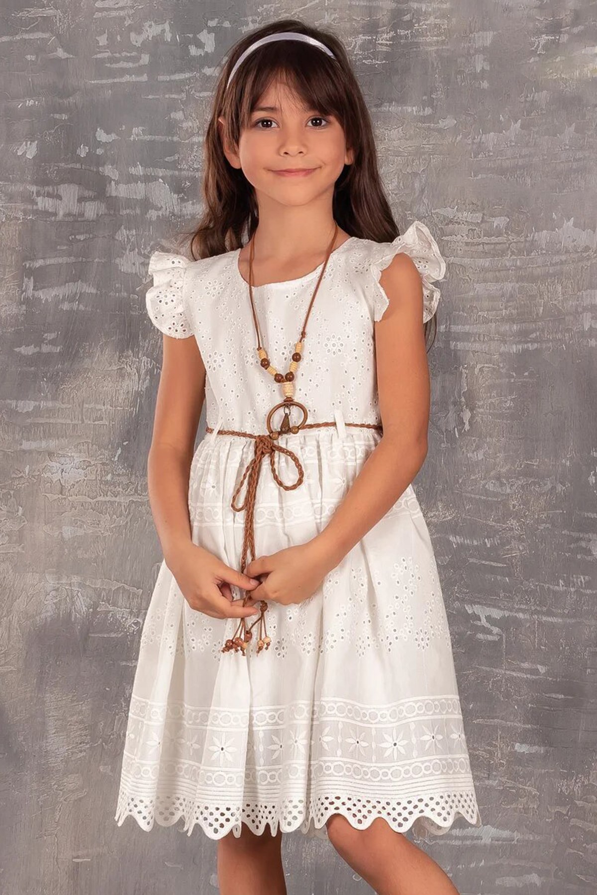 Fisto Kumaşlı Kız Çocuk Yazlık Elbise