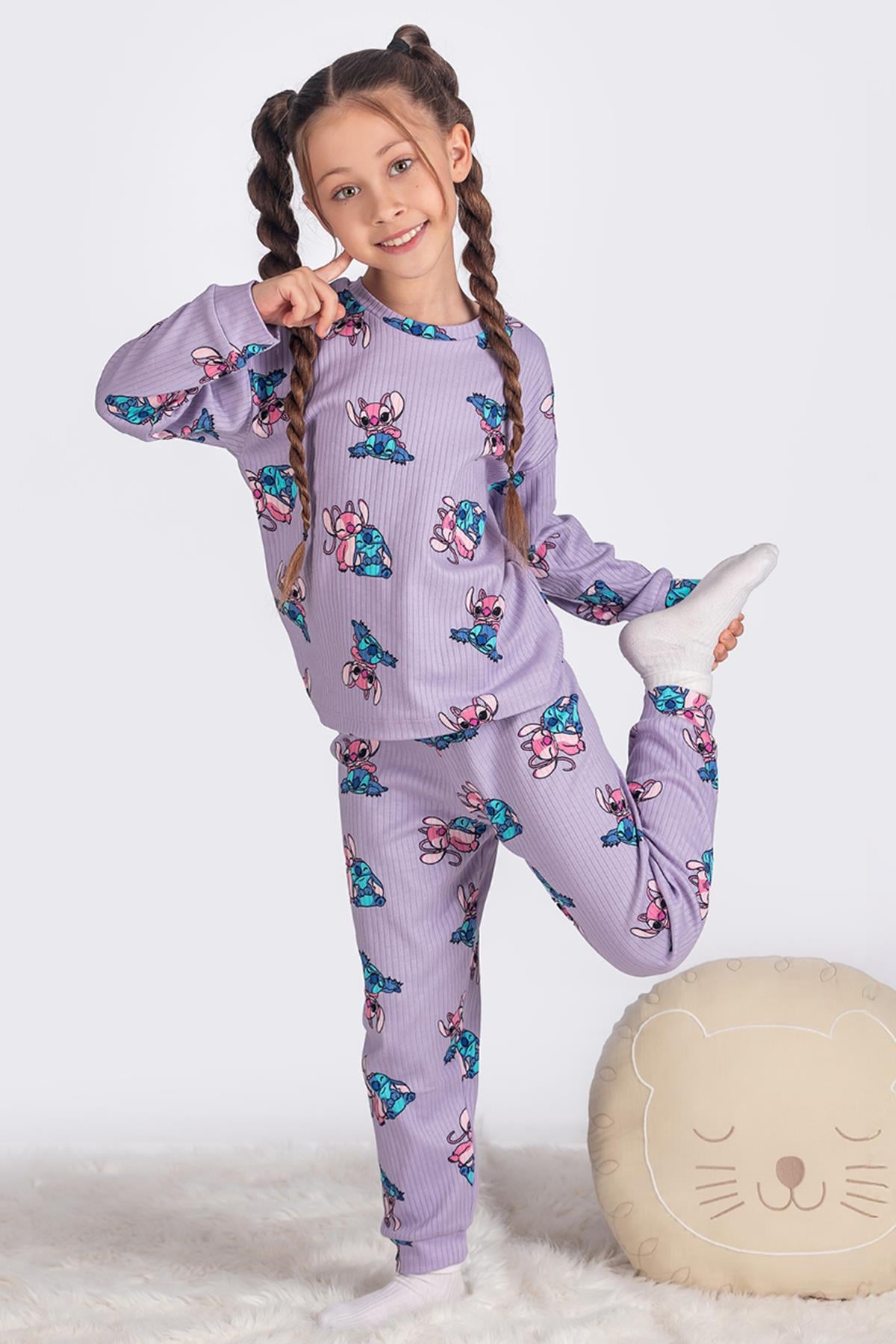 Stitch %100 Pamuk Çocuk Pijama Takımı