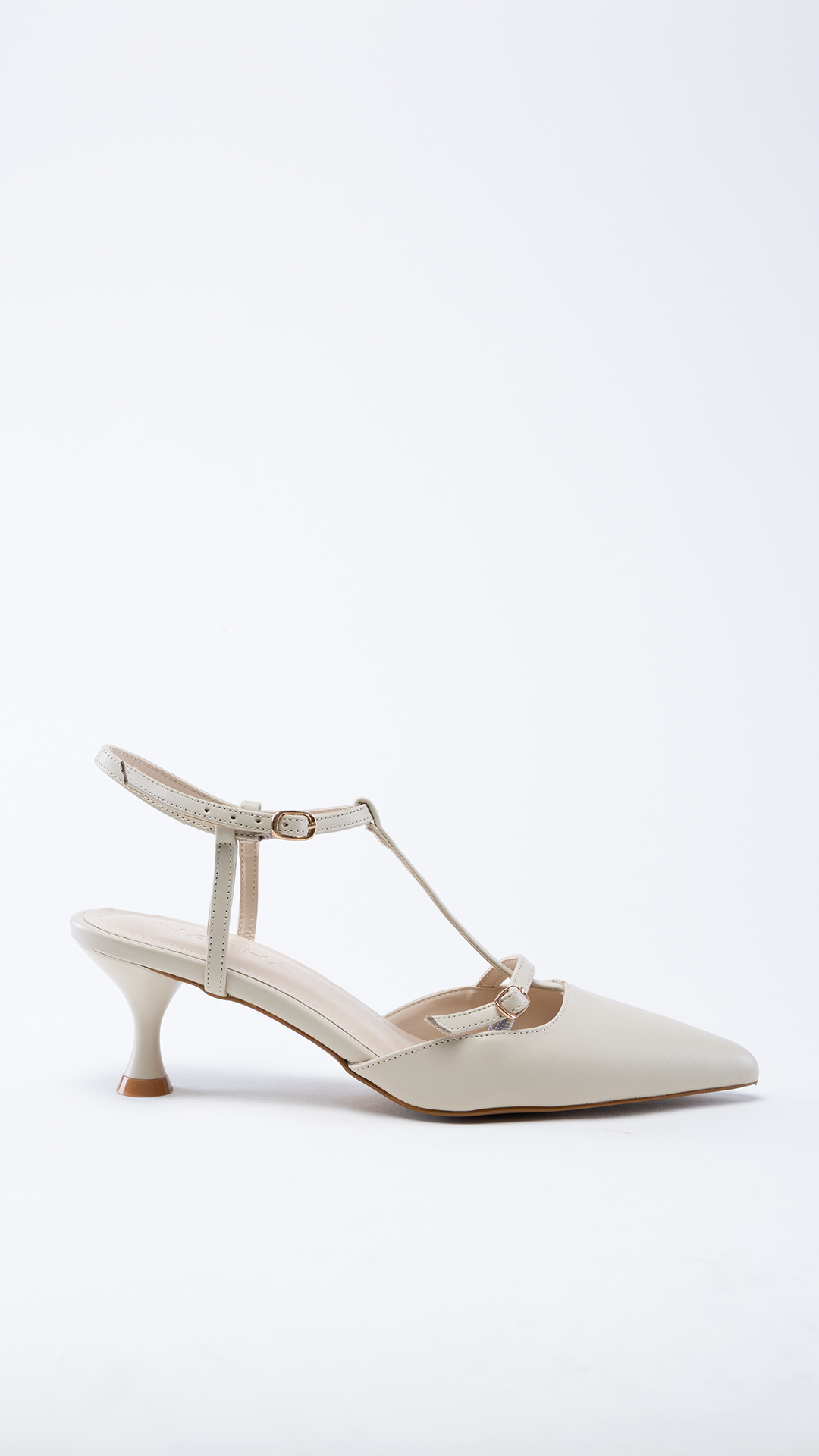 Drew Bej Bilekten Bağlamalı Arkası Açık Topuklu Ayakkabı