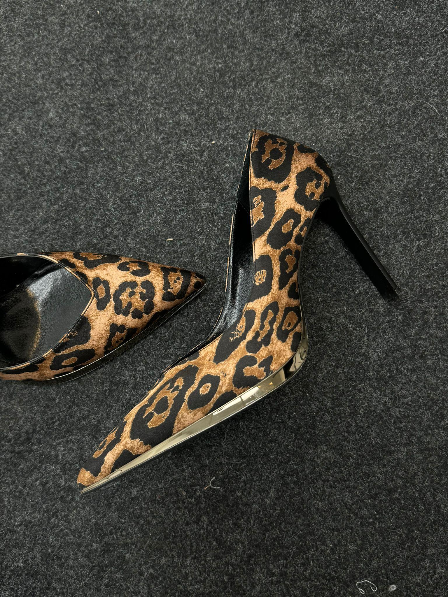 Jolie Leopar Yan Detay Platformlu Topuklu Ayakkabı