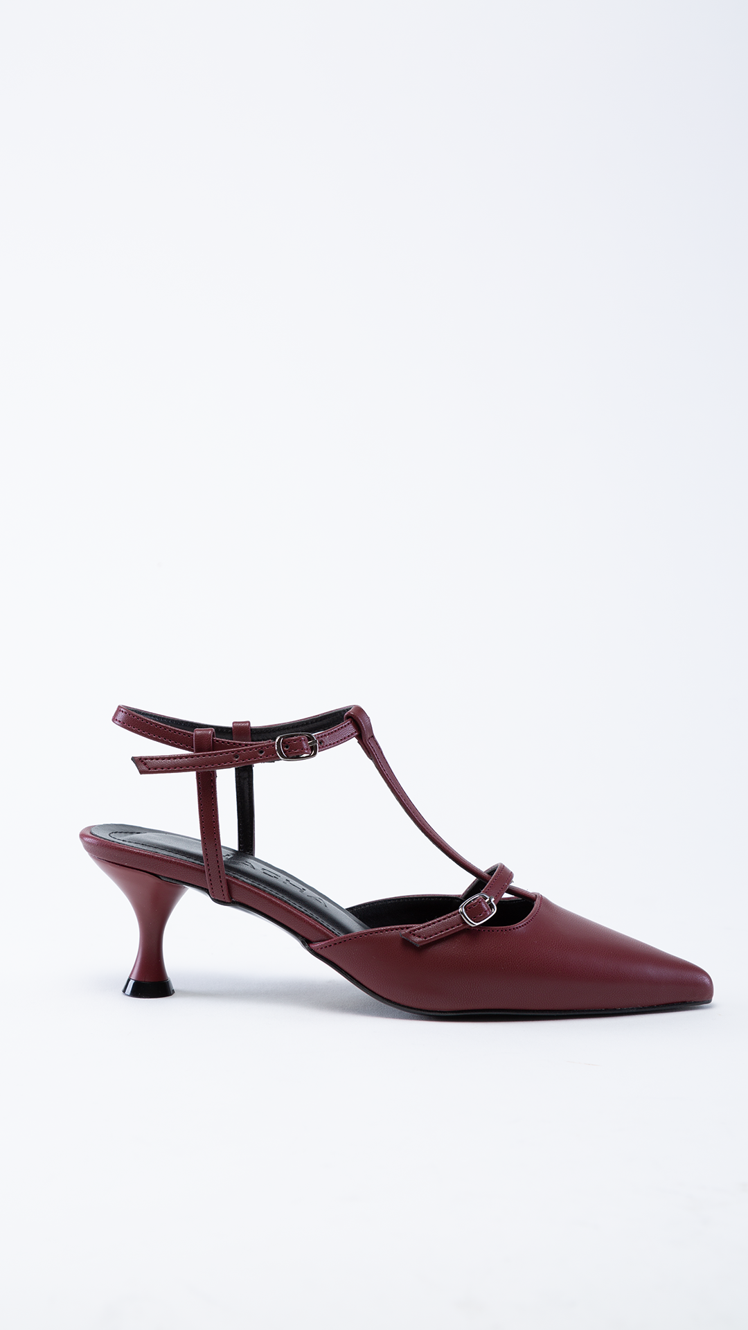 Drew Bordo Bilekten Bağlamalı Arkası Açık Topuklu Ayakkabı