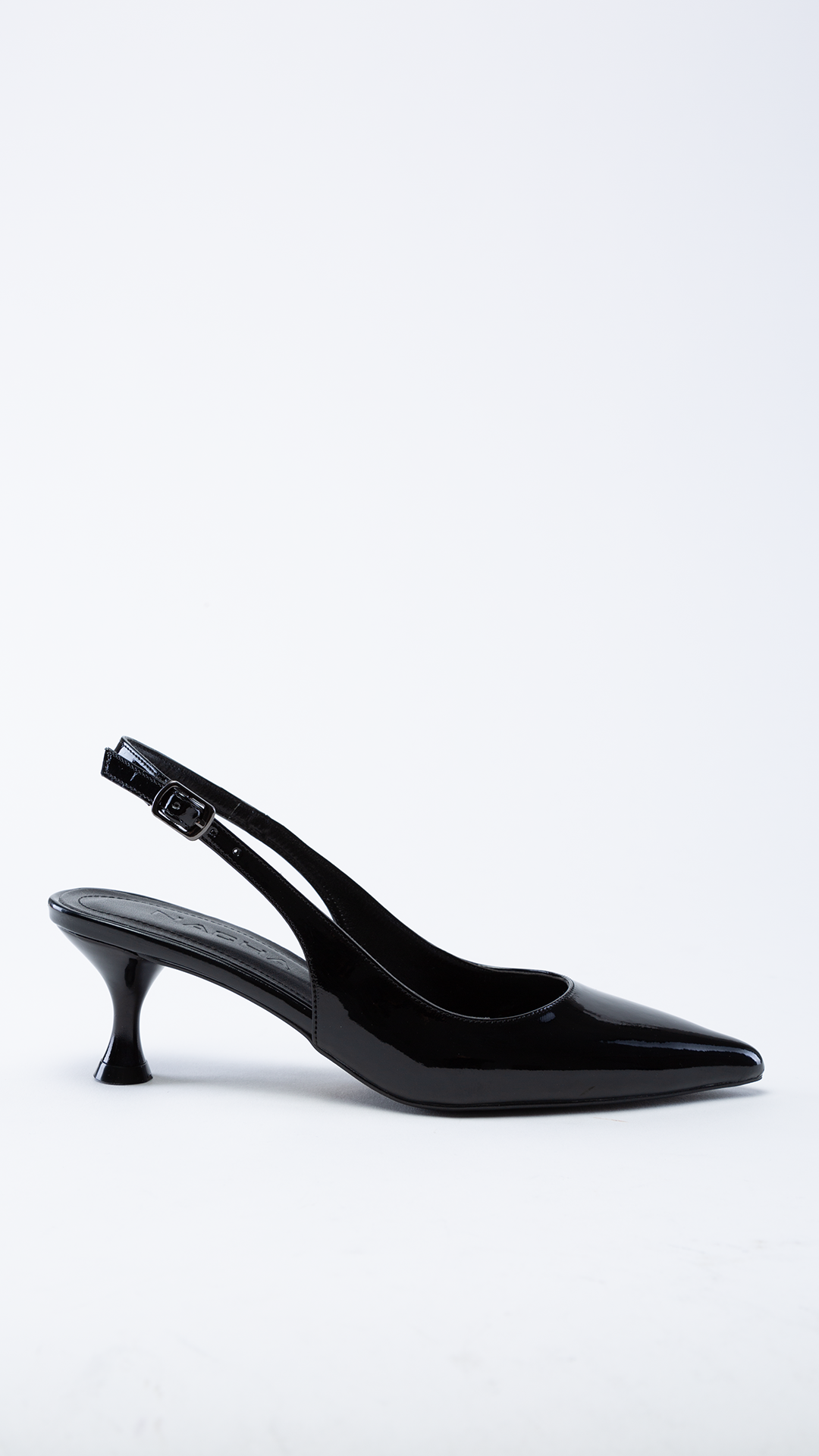 Jasper Siyah Rugan Arkası Açık Topuklu Ayakkabı