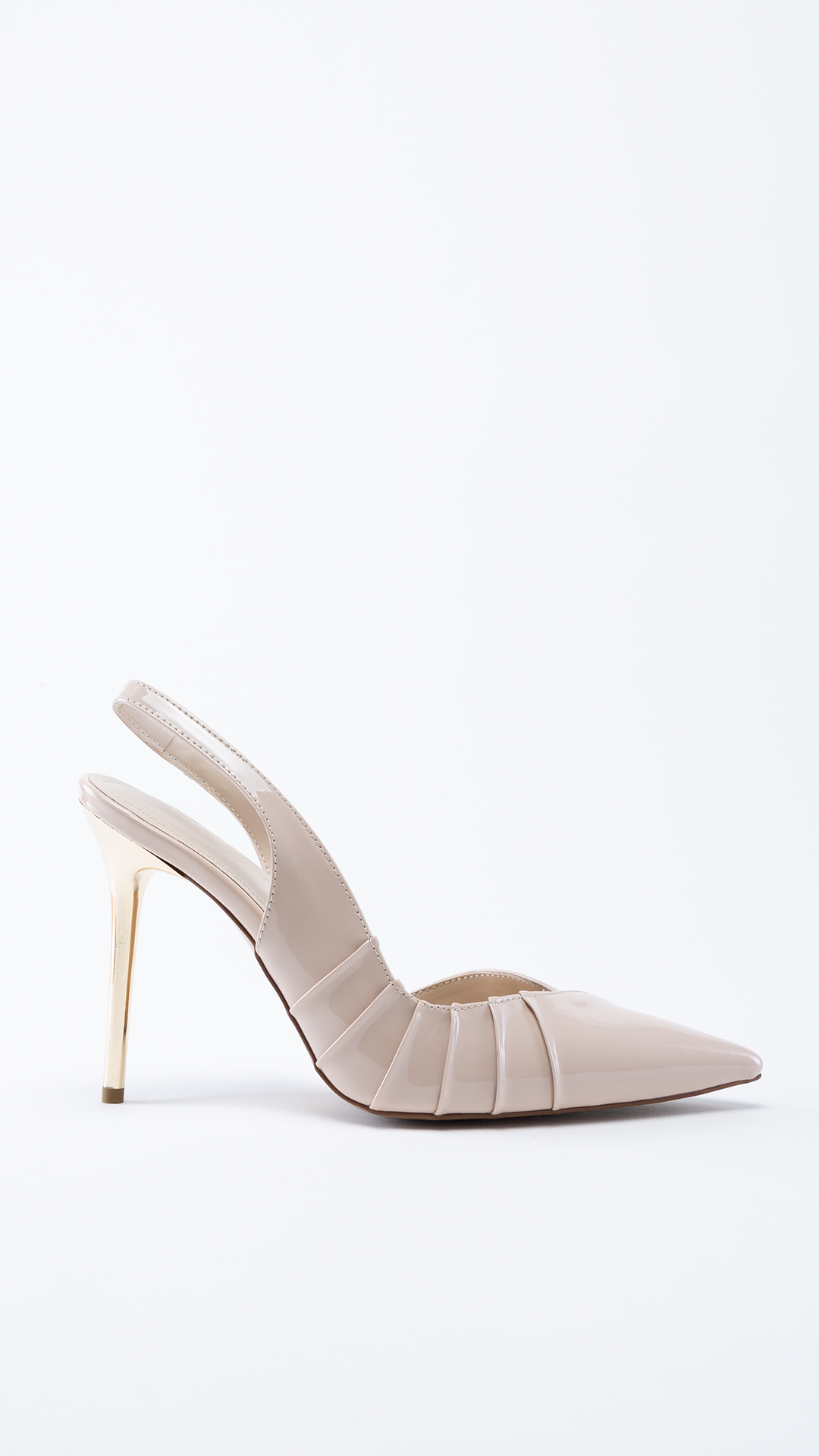 Brice Bej Rugan Sivri Burun Dekolteli Arkası Açık Abiye Topuklu Ayakkabı