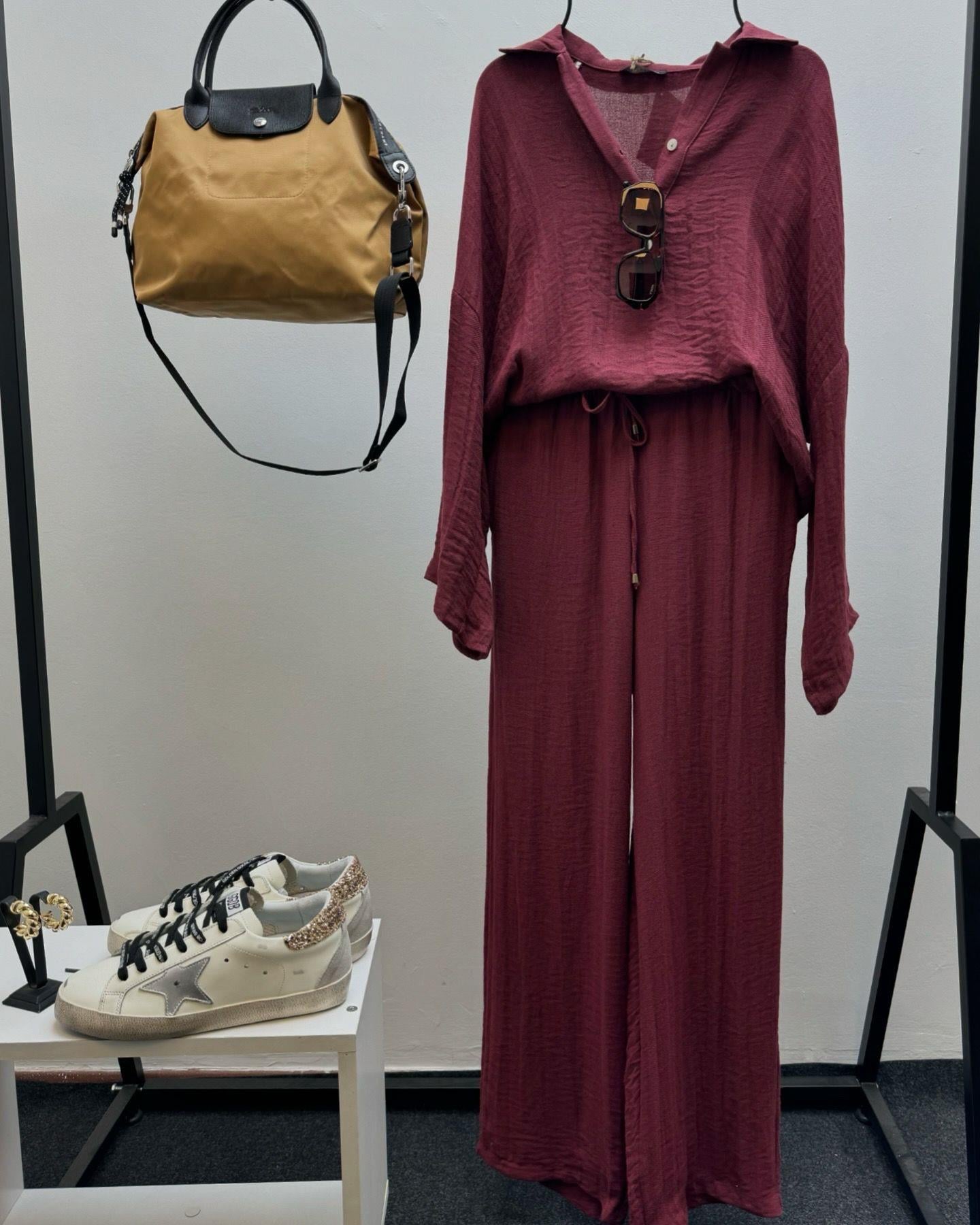 GÖMLEK BORDO PANT TAKIM