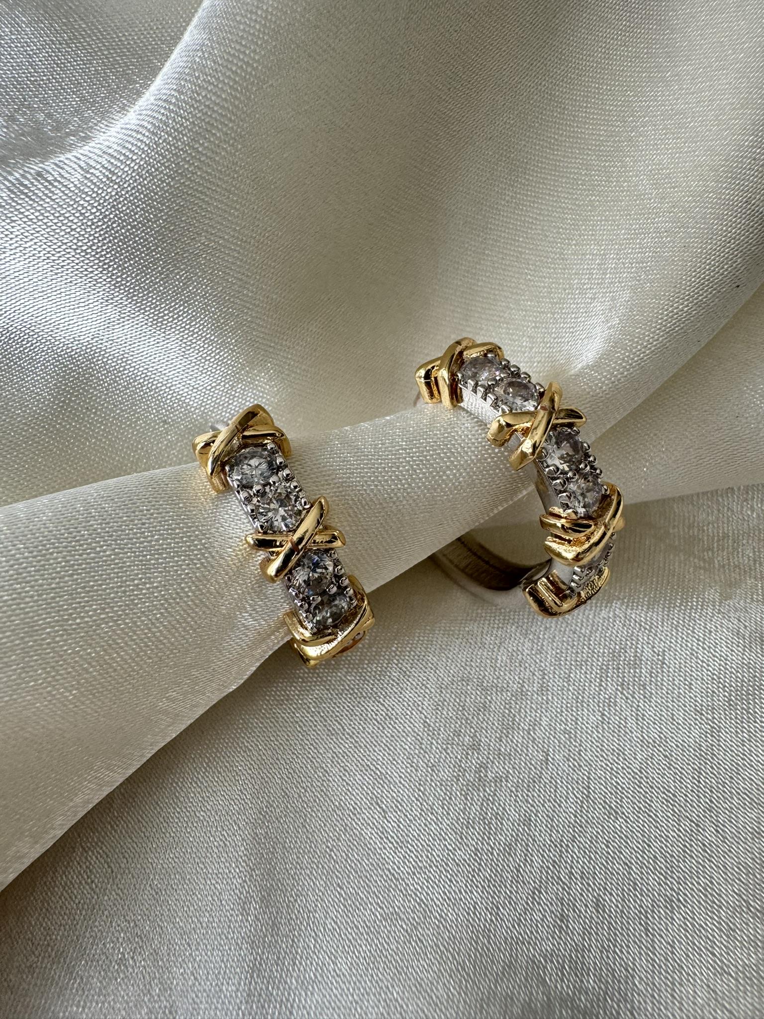 Vip Seri Tiff Model Taşlı Halka Gümüş Küpe