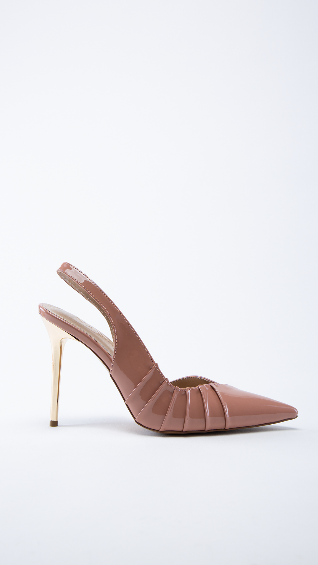 Brice Pudra Rugan Sivri Burun Dekolteli Arkası Açık Abiye Topuklu Ayakkabı