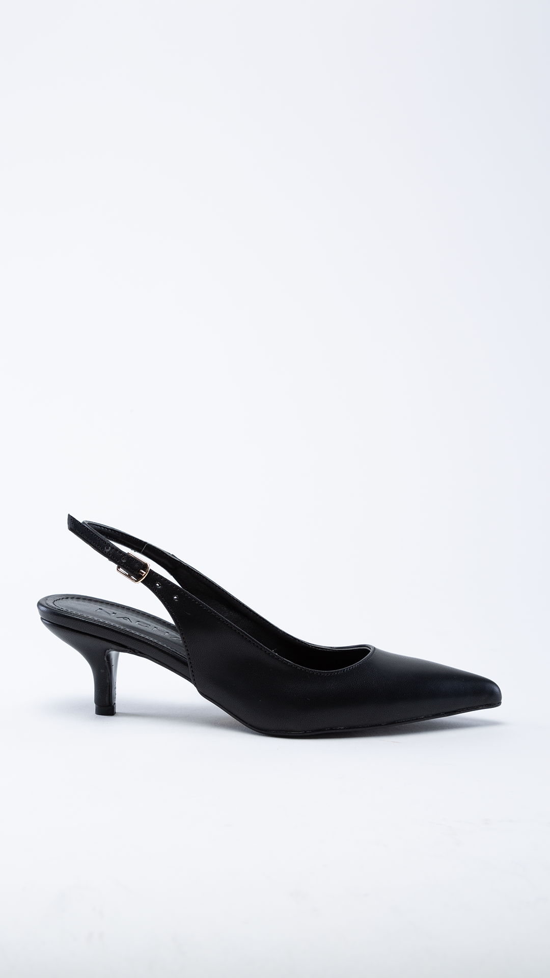 Alin Arkası Açık Rahat Kısa Topuklu Siyah Kadın Stiletto