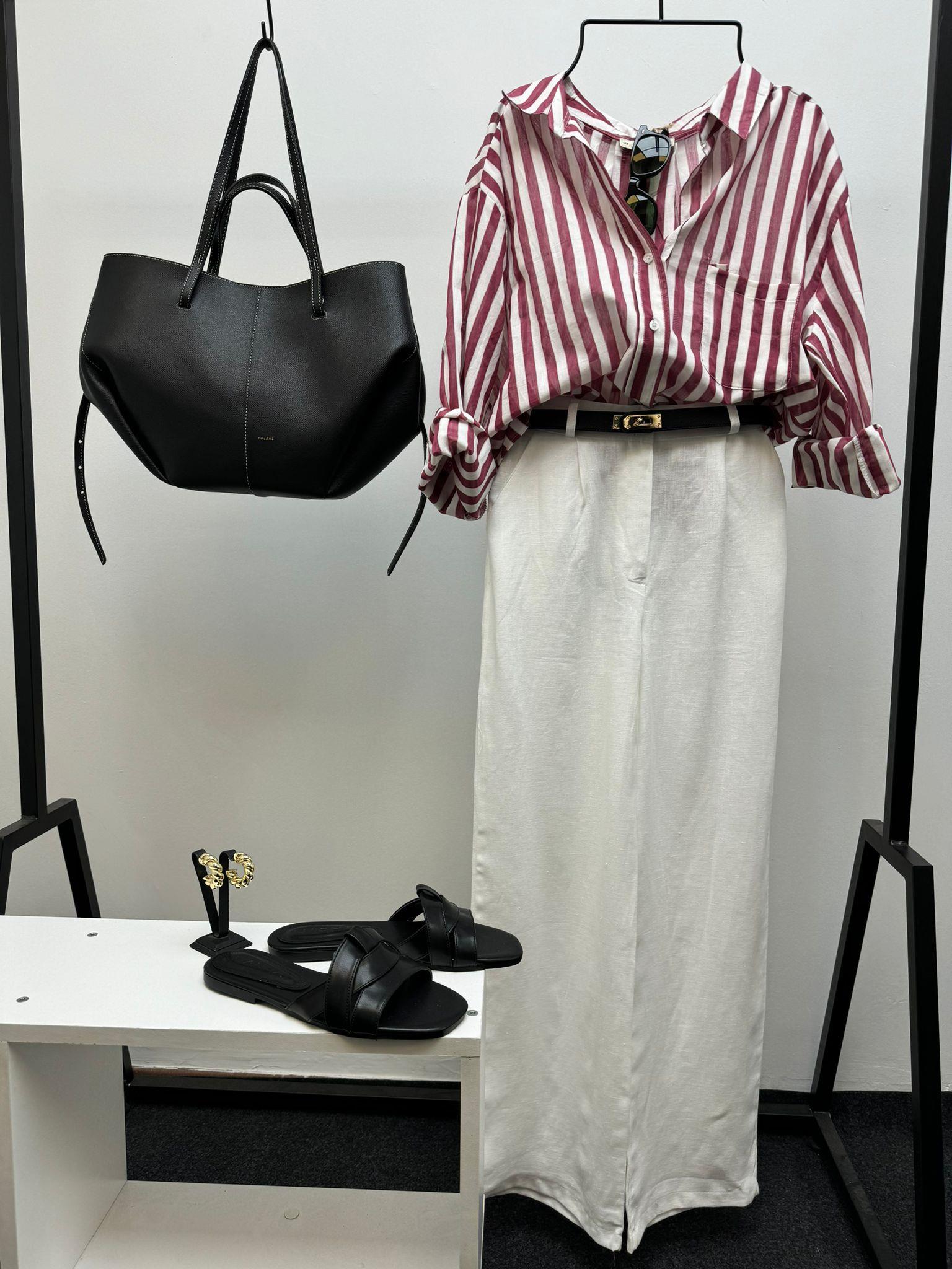 ÇİZGİLİ KIRMIZI GÖMLEK