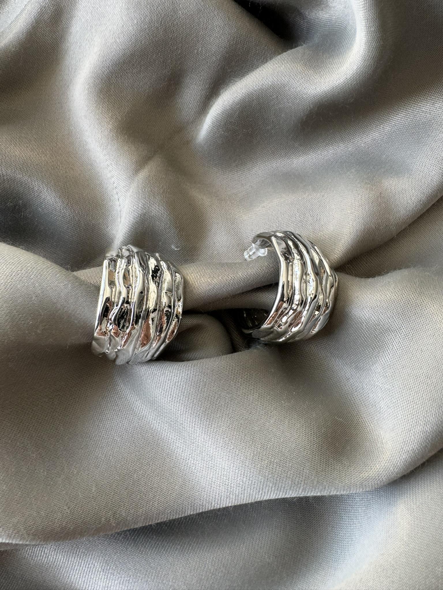 Kalın Halka Vintage Gümüş Küpe