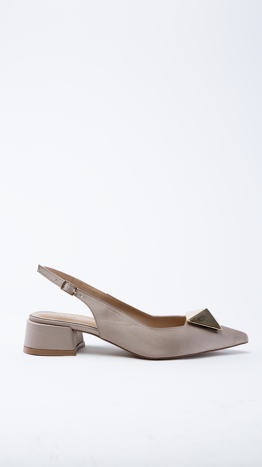 Eldon Vizon Saten Tokalı Arkası Açık Topuklu Ayakkabı