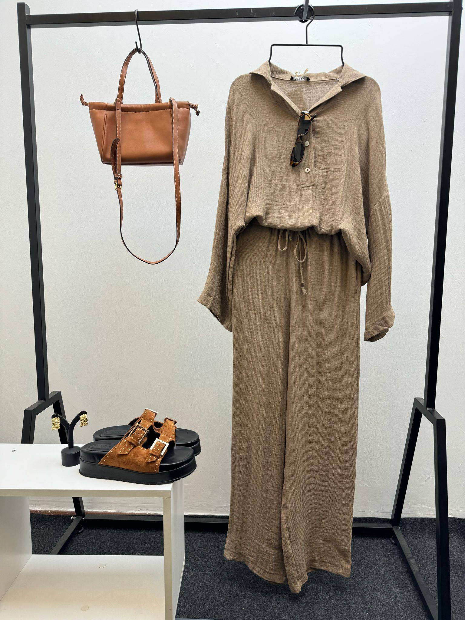 GÖMLEK KAHVE PANT TAKIM