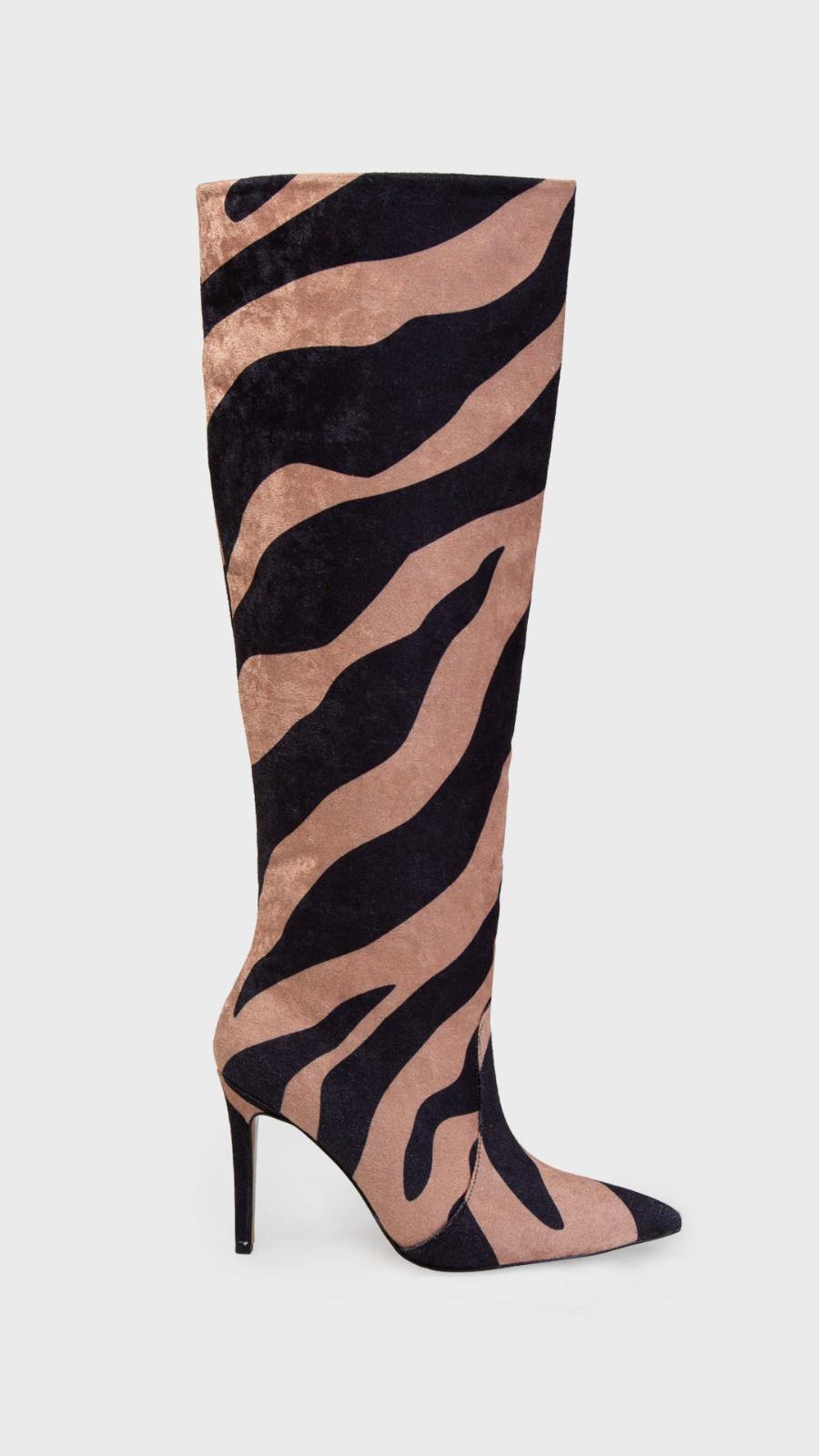 FİLİZ ÖZÇEVİREN X NACHA YÜKSEK TOPUKLU ZEBRA ÇİZME