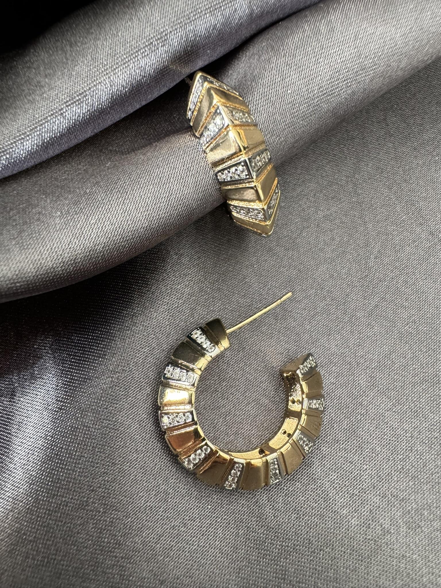 Design Vintage Gold Halka Küpe