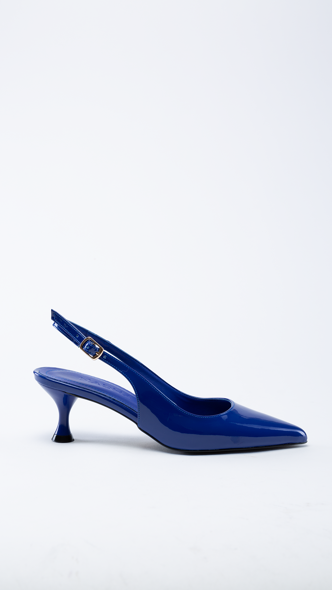 Jasper Saks Mavi Rugan Arkası Açık Topuklu Ayakkabı