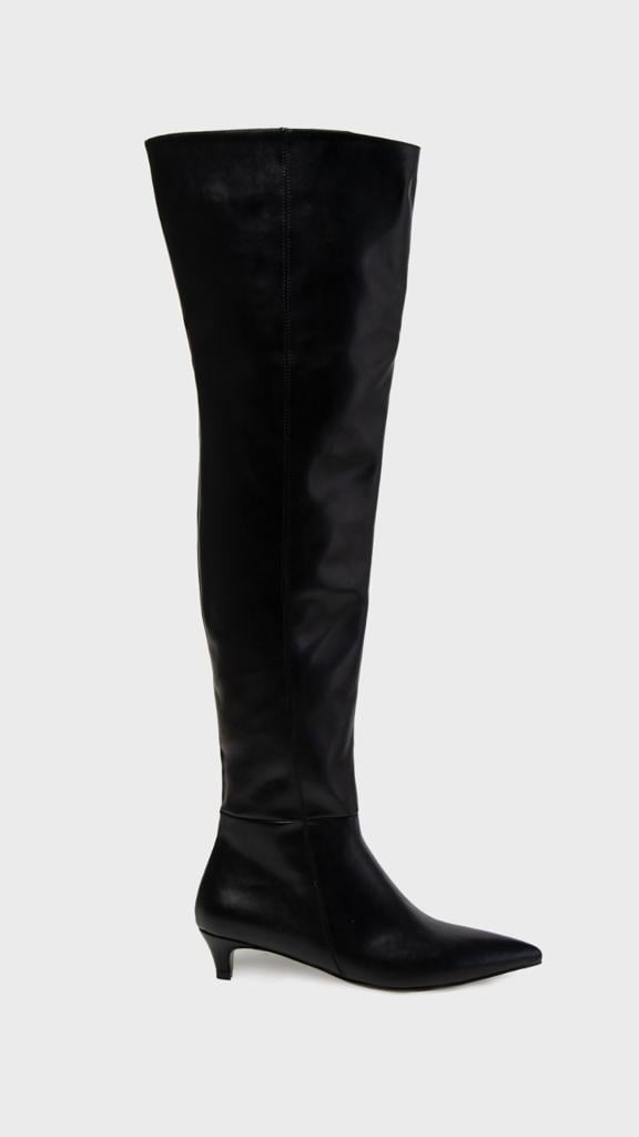 FİLİZ ÖZÇEVİREN X NACHA DİZ ÜSTÜ SİYAH ÇİZME