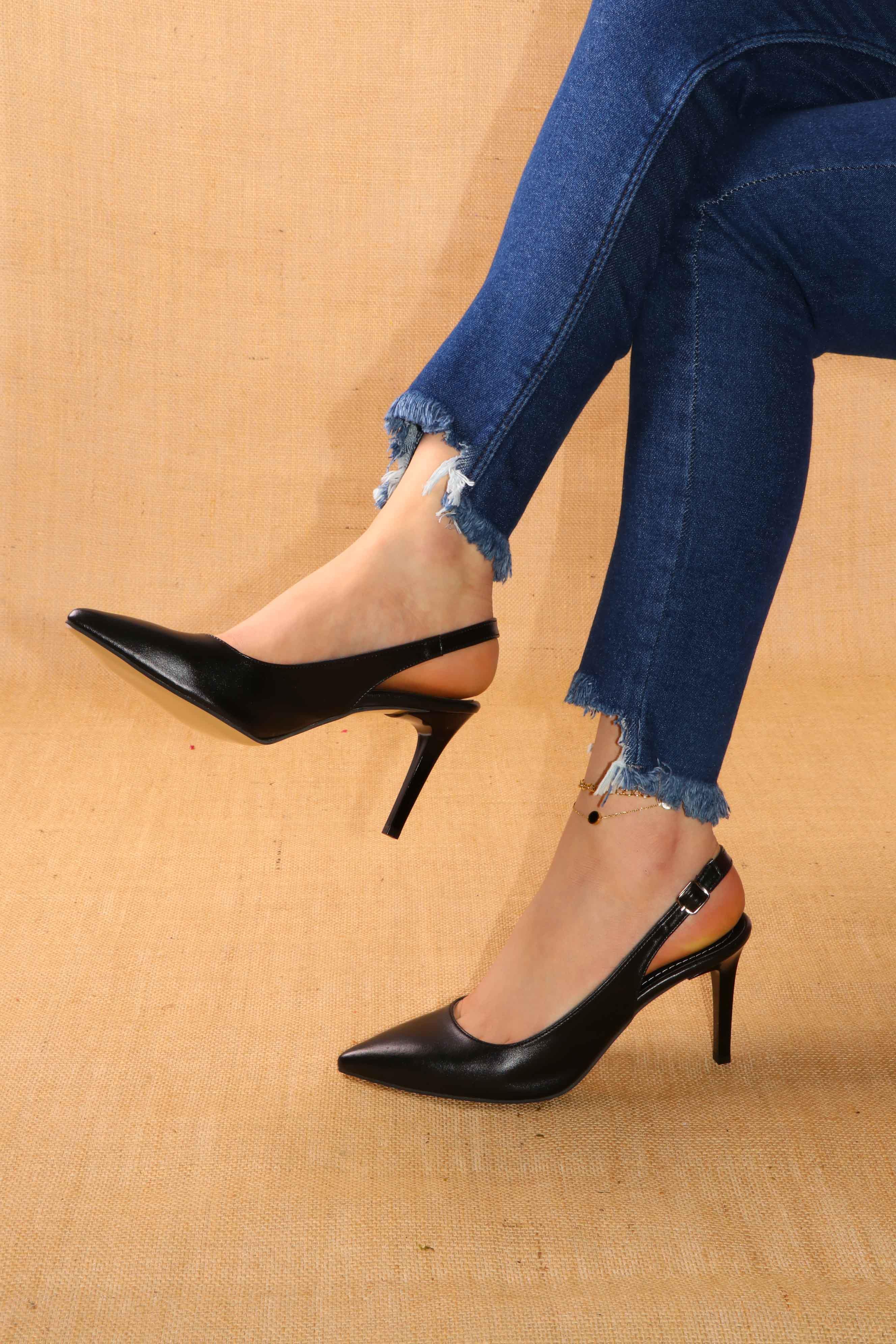 Forse Stiletto Kadın Topuklu Ayakkabı Fr-500 - SIYAH