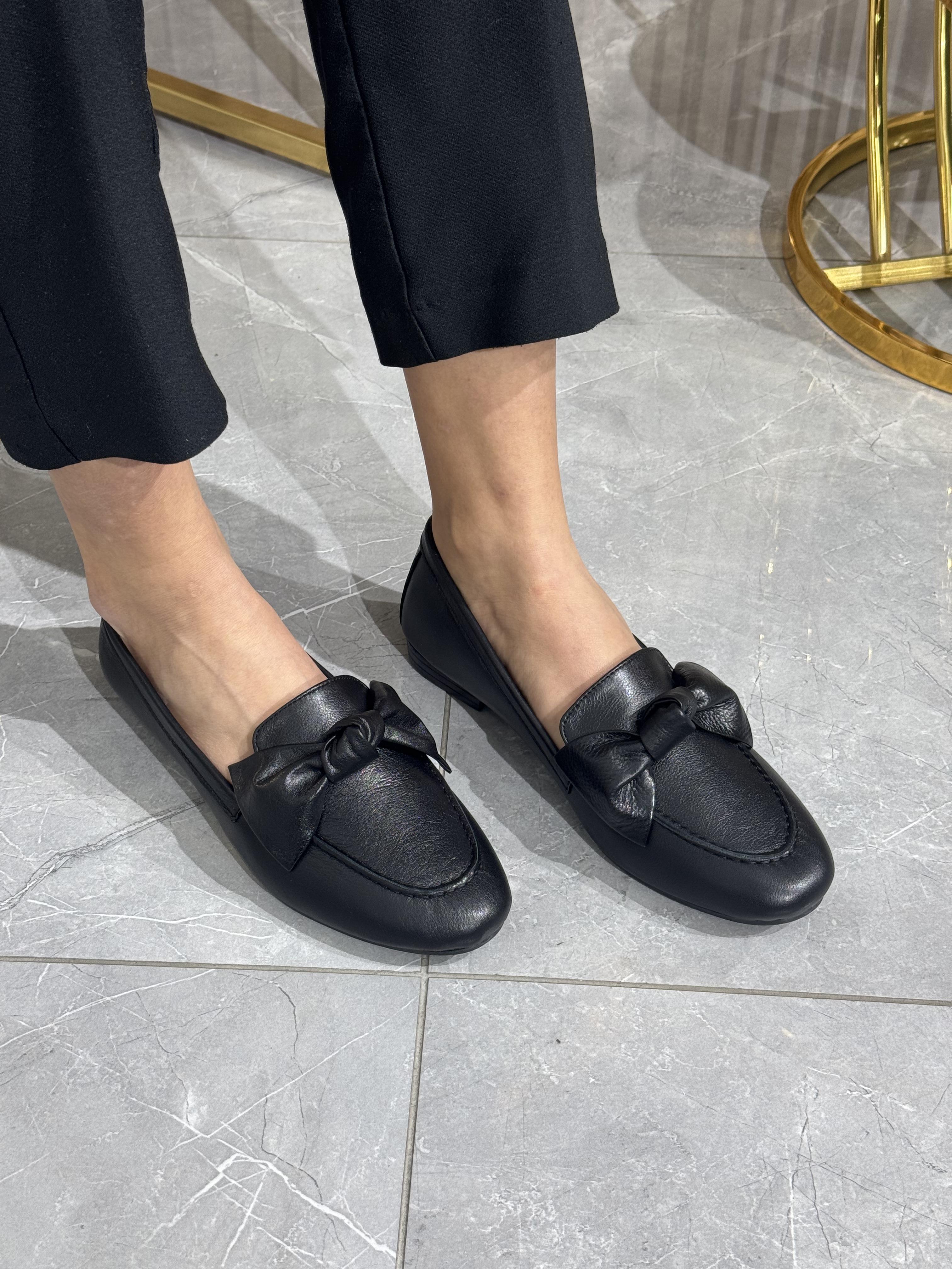 Hakiki Deri Kurdaleli Kadın Babet Ayakkabı 108