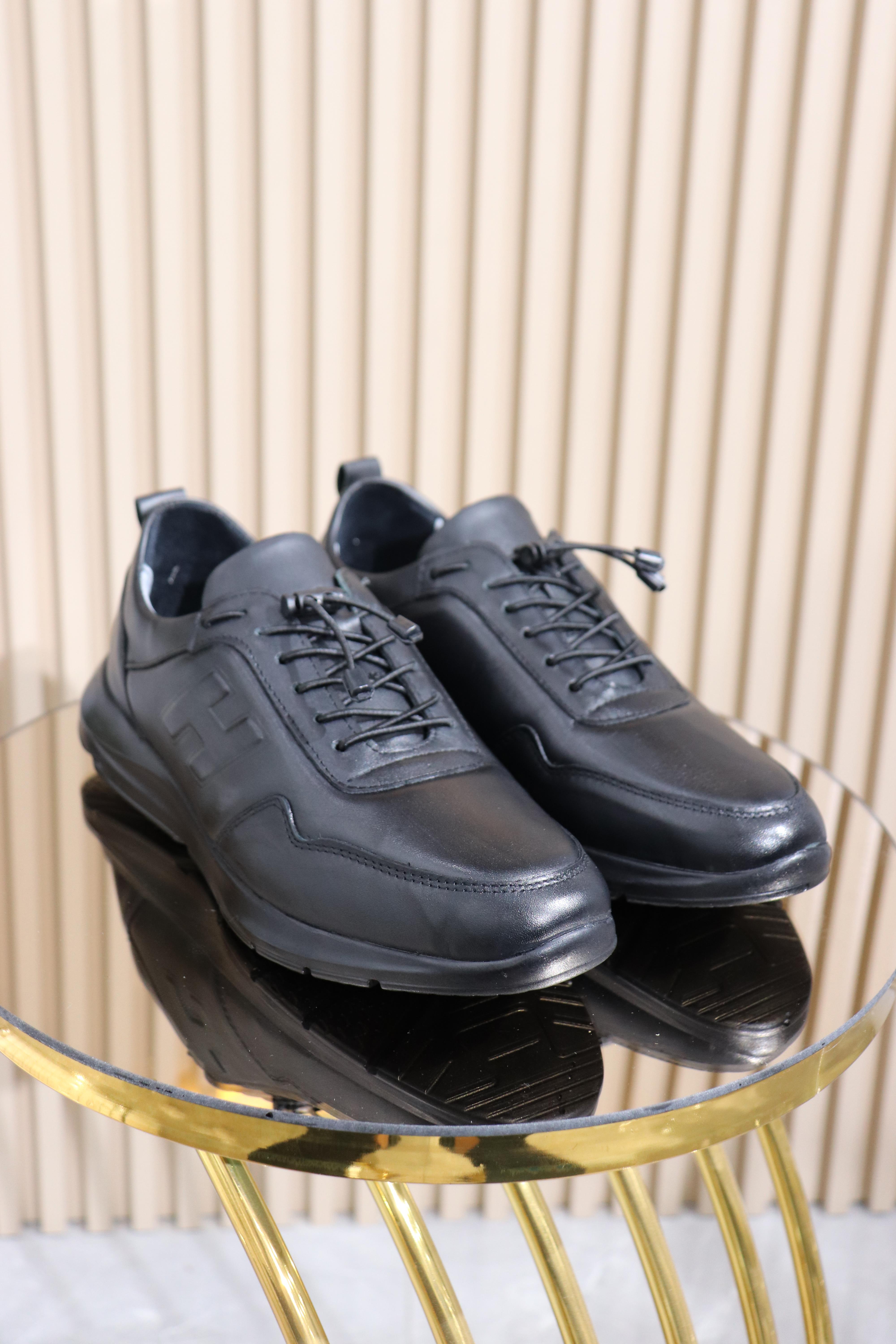 HAKİKİ DERİ LASTİKLİ ERKEK SPOR AYAKKABI S-002