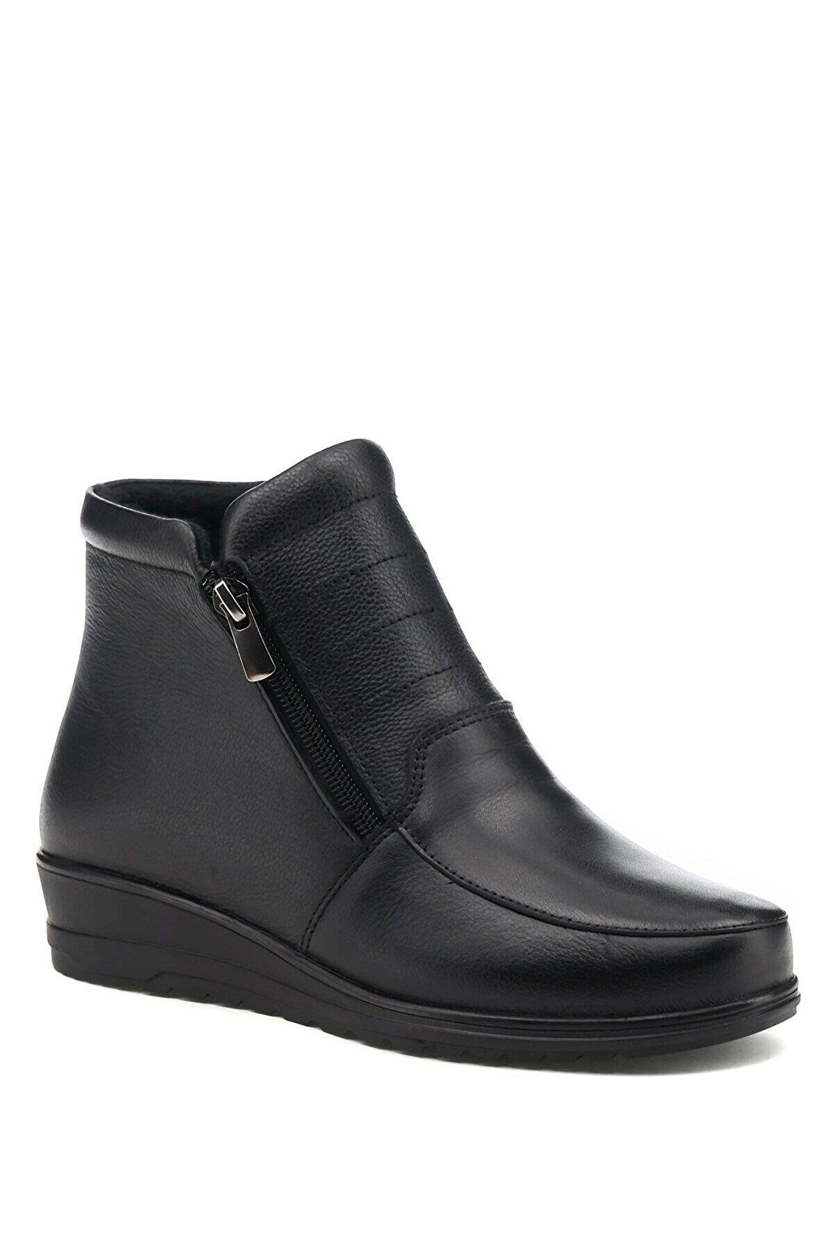 Hakiki Deri Polaris Kadın Bot 103510 - SIYAH
