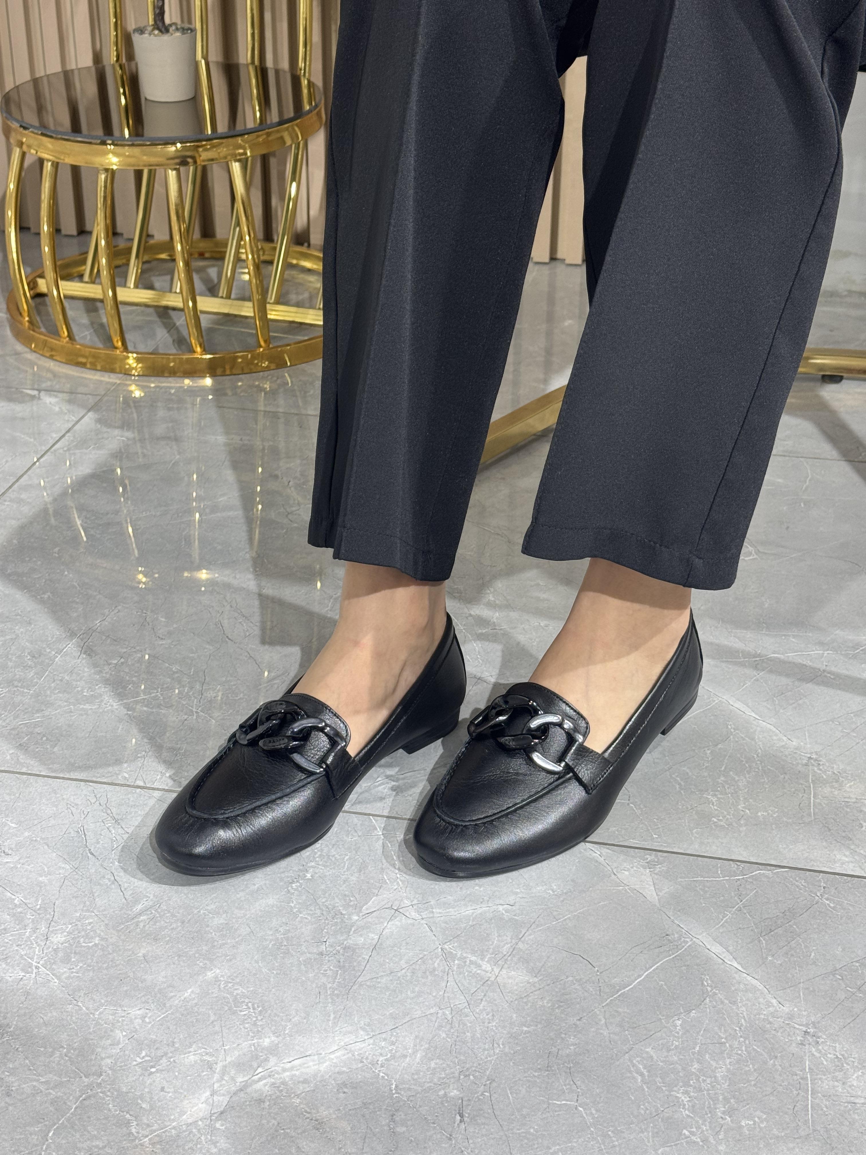 Hakiki Deri Tokalı Kadın Babet Ayakkabı 100