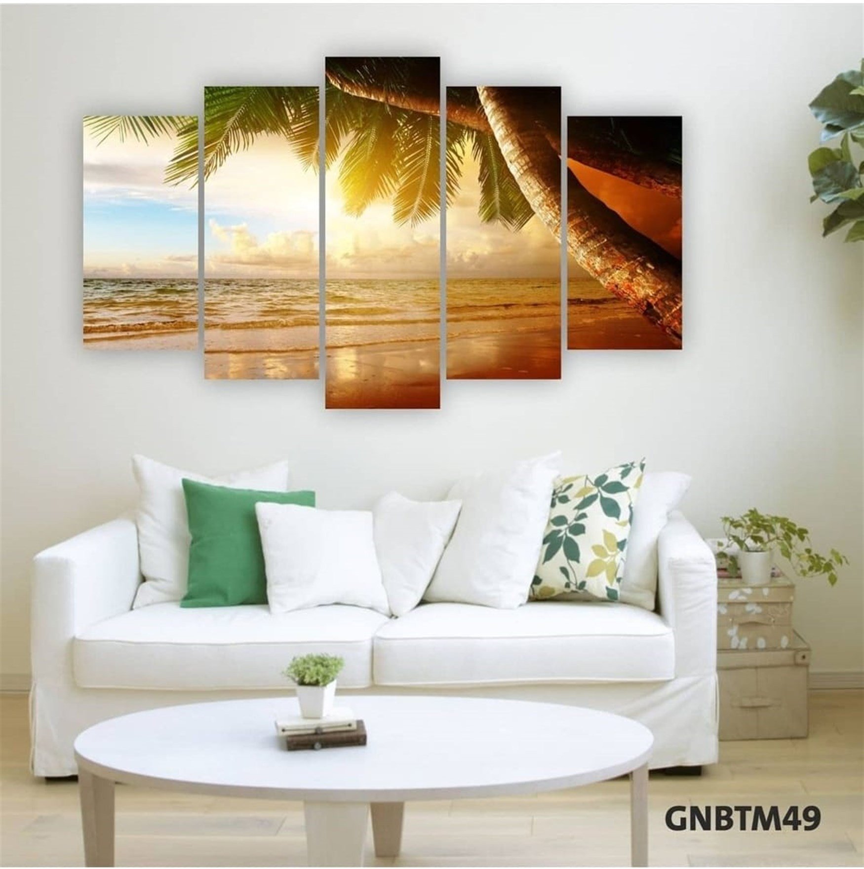 AHŞAP DEKORATİF TABLO 145X85 cm   SAHİL GÜN BATIMI TASARIM BASKILI