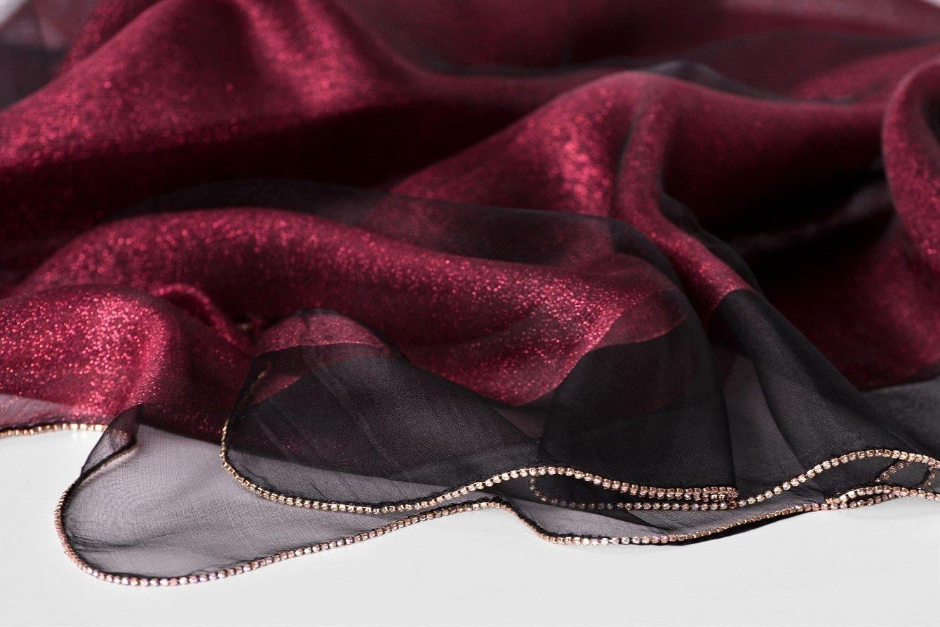 ARMANDA SİMLİ ŞAL 3209 SİYAH KIRMIZI