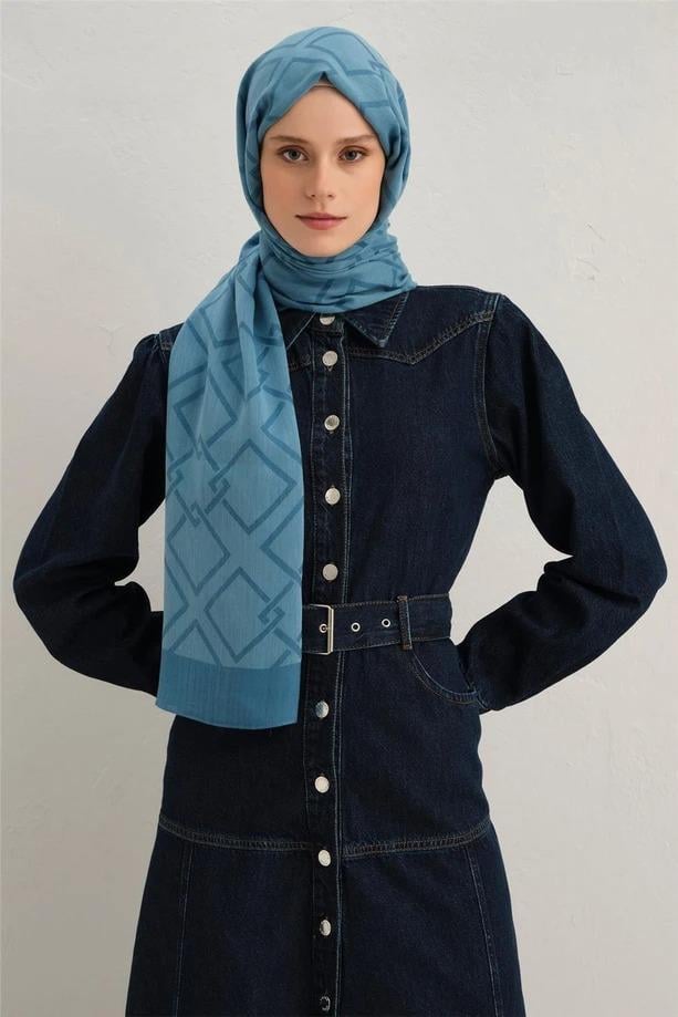 ARMİNE İPEK TENSEL  ŞAL2 Mavi