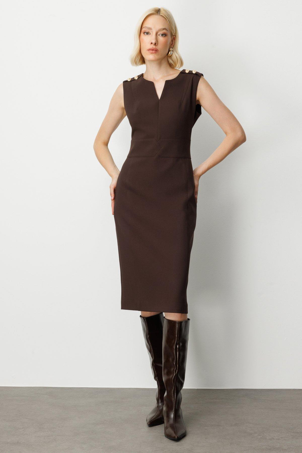 EKOL ELBİSE 26K.EKL.ELB.04015.1 Kahve