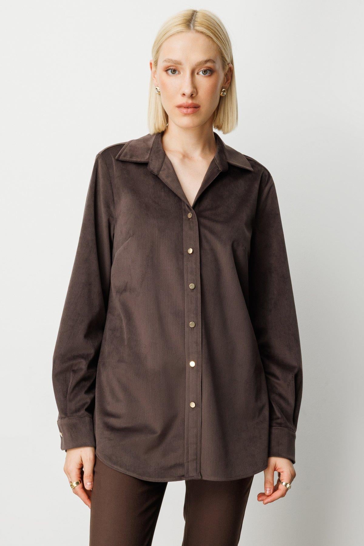 EKOL GÖMLEK 26K.EKL.BLZ.03045.1 Kahve