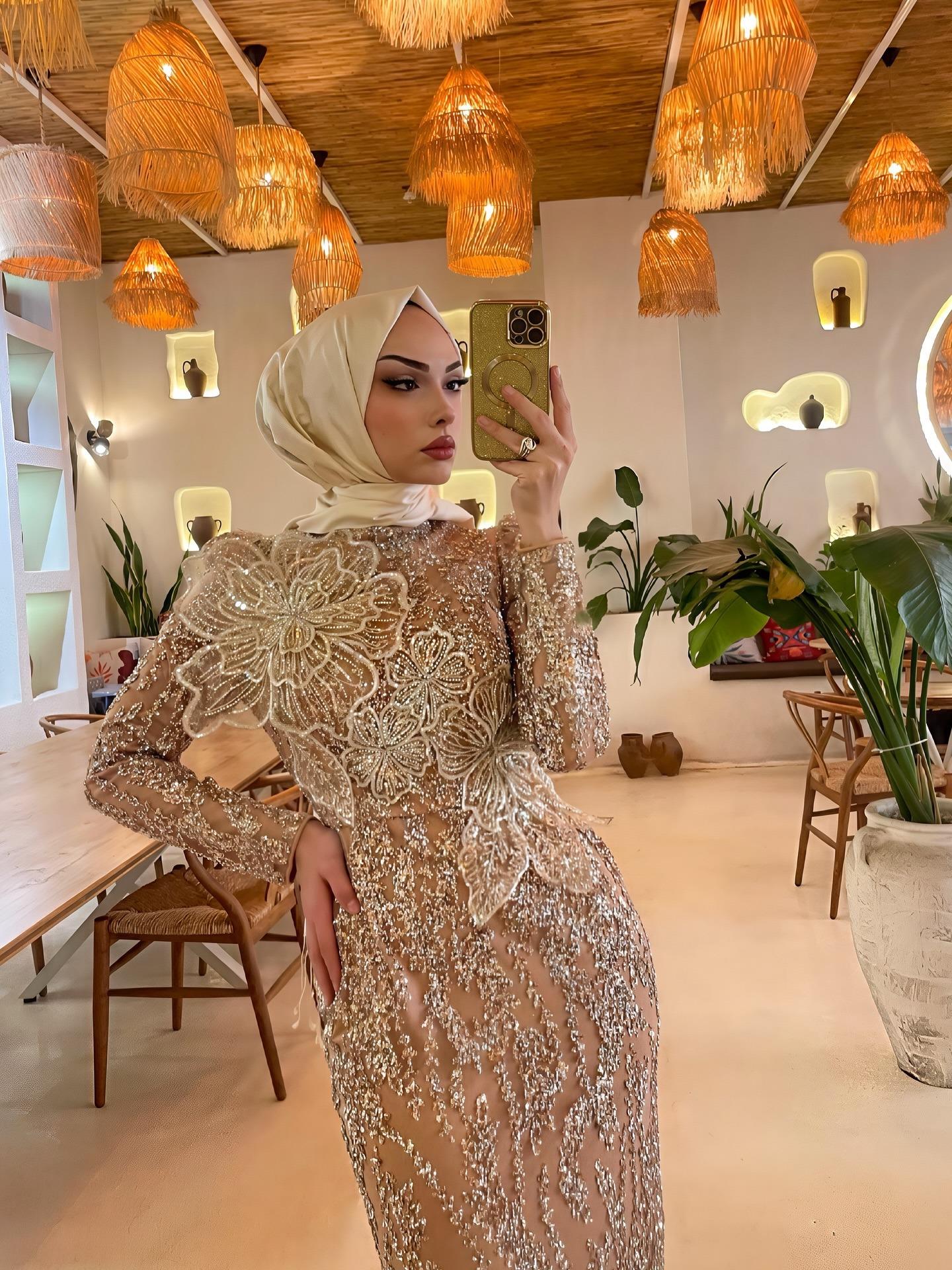 HENNİN BAYAN ABİYE 5018 Pudra