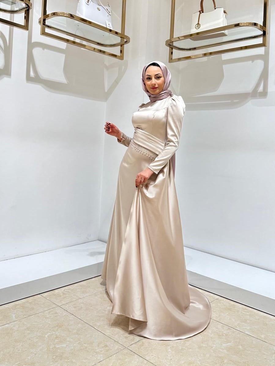 HENNİN BAYAN TESETTÜR ABİYE 4608 Bej