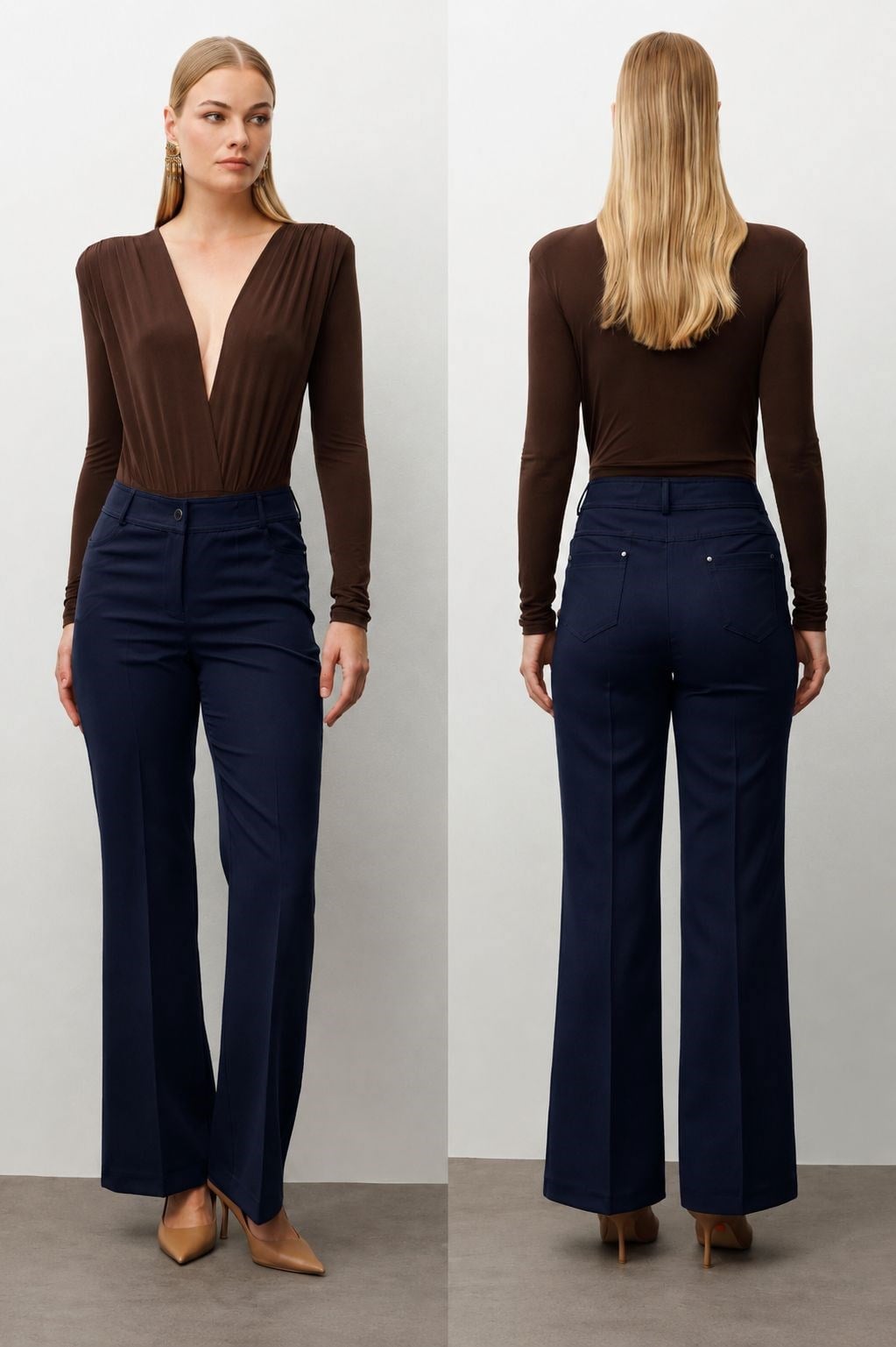 MODA İLGİ İspanyol Paça Pantolon 40517 Lacivert