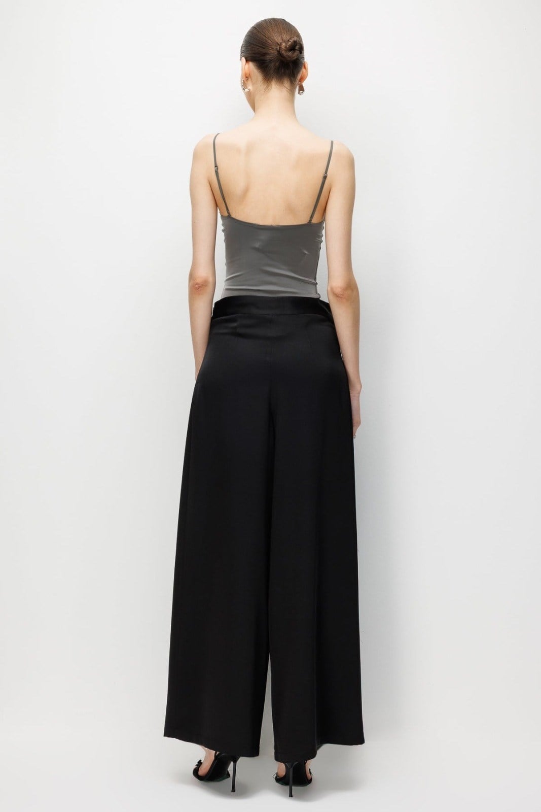 MODA İLGİ Saten Pantolon 40124 Siyah